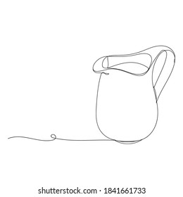 Jug - eine Zeilenzeichnung. Vektorgrafik-Endloszeichnung.
