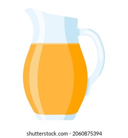 Jugo de naranja. Estilo plano. Icono de bebida de fruta fresca para logotipo, menú, emblema, plantilla, pegatinas, impresiones, diseño y decoración de paquetes de alimentos