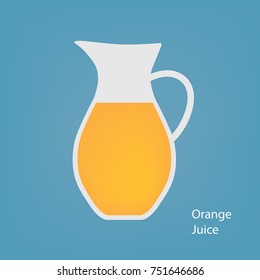 jug with orange juice- vector illustration