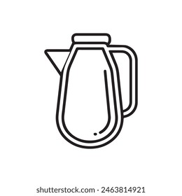 Jug outline water icon black bottle art design.