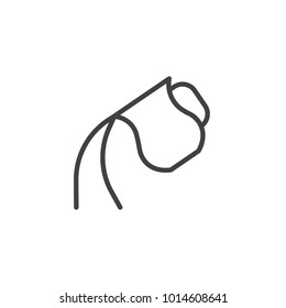 Jug pour water line icon, outline vector sign, linear style pictogram isolated on white. Decanter with water pouring symbol, logo illustration. Editable stroke