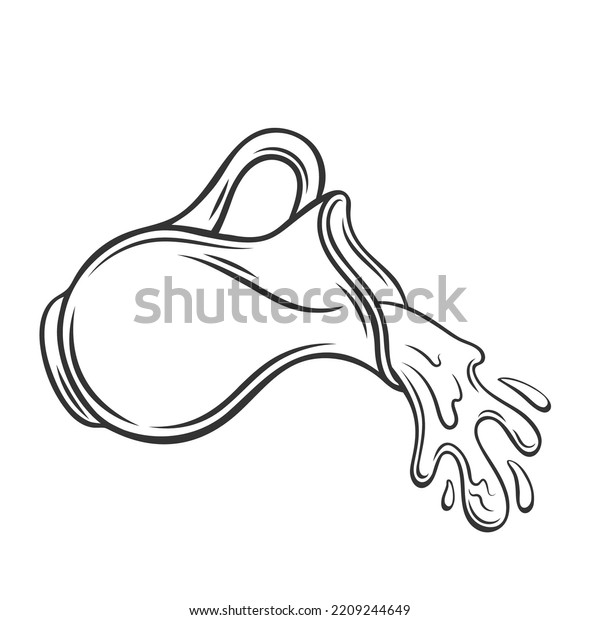 Jug Pouring Liquid Outline Icon Vector Stock Vector (Royalty Free ...