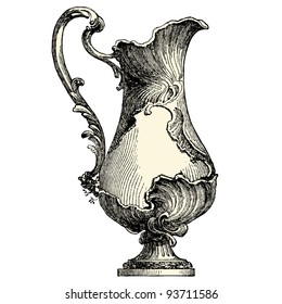 Jug seventeenth century style - Vintage engraved illustration - "L'industrie et l'art décoratif aux deux derniers siècles" ed. Firmin-Didot - Paris