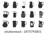 Jug silhouettes, Jug icon, Water jug silhouette, Milk jug silhouette, Pitcher silhouette