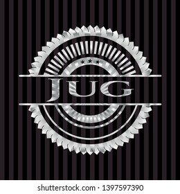 Jug  silver emblem. Vector Illustration. Mosaic.