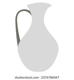 Jug with a simple color shape in flat style