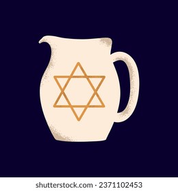 Jug with Star of David. Hand draw illustration