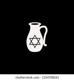 jug with star of David vector icon. flat jug with star of David design. jug with star of David illustration for graphic 