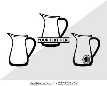 Jug SVG Monogram Vector Illustration Silhouette