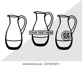 Jug SVG Monogram Vector Illustration Silhouette