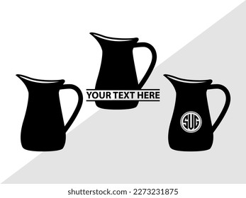 Jug SVG Monogram Vector Illustration Silhouette