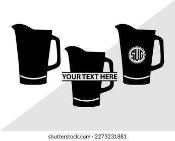 Jug SVG Monogram Vector Illustration Silhouette