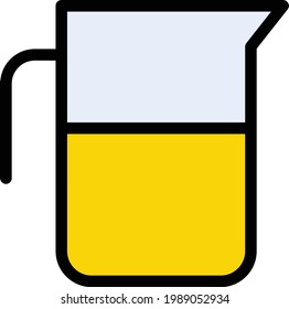jug vector color line icon