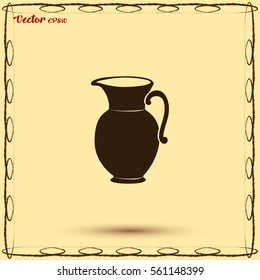 Jug vector icon. 