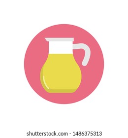 Jug Vector Icon Flat Style Illustration.