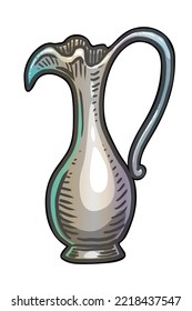 Ilustración vectorial Jug sobre fondo blanco