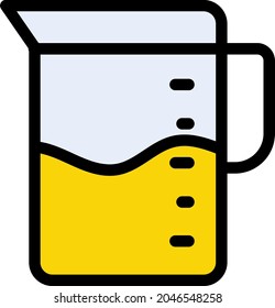 jug vector line colour icon