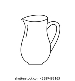 Jug Vector line Icon In Modern Flat Style Sign