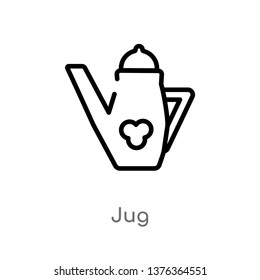jug vector line icon. Simple element illustration. jug outline icon from thanksgiving concept. Can be used for web and mobile