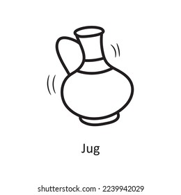 Ilustración de diseño del icono de contorno del vector de jug. Símbolo medieval sobre fondo blanco Archivo EPS 10