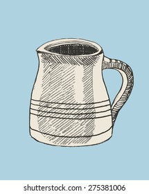 Jug. Vectorized hand-drawn style grunge illustration