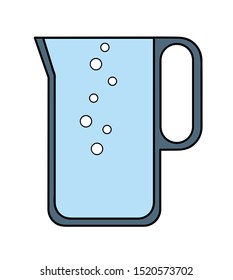 Jug with water flat icon. Line design for web and mobile. Vector illustration.