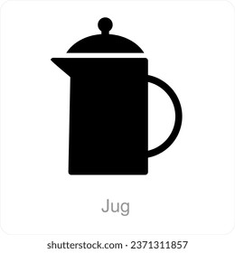 Konzept von Jug- und Wassersymbolen