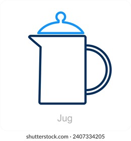 Konzept von Jug- und Wassersymbolen