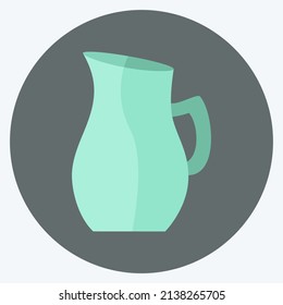 Jug Of Water Icon In Trendy Flat Style Isolated On Soft Blue Background