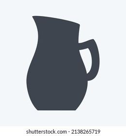 Jug of Water Icon im trendigen Glyph-Stil einzeln auf hellblauem Hintergrund