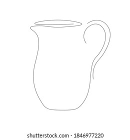 Jug of water isolated on white background. Vector illustration