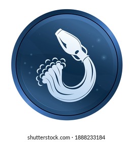 A jug with water pouring out of it. Astrology zodiac sign Aquarius. Vector flat design web icon illustration.