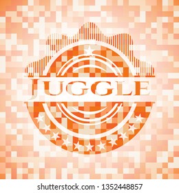 Juggle orange mosaic emblem
