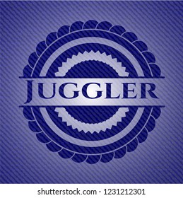 Juggler badge with jean texture