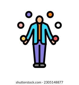juggler carnival vintage show color icon vector. juggler carnival vintage show sign. isolated symbol illustration