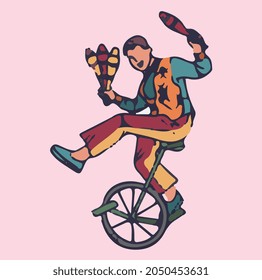 vector dibujado a mano del ciclo de malabarismo
