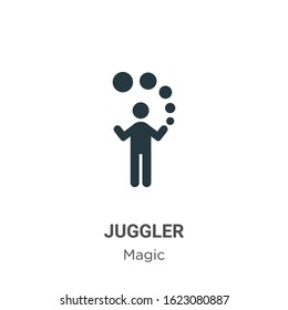 Juggler glyph icon vector on white background. Flat vector juggler icon symbol sign from modern magic collection for mobile concept and web apps design.