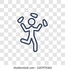 Juggler icon. Trendy linear Juggler logo concept on transparent background from Circus collection