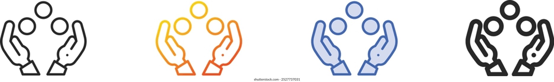 juggler icon.Thin Linear, Gradient, Blue Stroke and bold Style Design Isolated On White Background