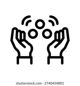 juggler line icon illustration vector graphic. Simple element illustration vector graphic, suitable for app, websites, and presentations isolated on white background