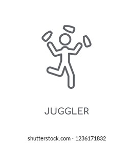Juggler linear icon. Modern outline Juggler logo concept on white background from Circus collection. Suitable for use on web apps, mobile apps and print media.