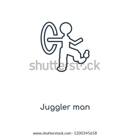 Juggler man concept line icon. Linear Juggler man concept outline symbol design. This simple element illustration can be used for web and mobile UI/UX.