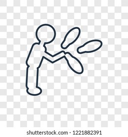 Juggler man concept vector linear icon isolated on transparent background, Juggler man concept transparency concept in outline style