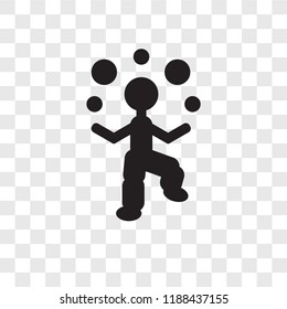 Juggler man vector icon isolated on transparent background, Juggler man transparency logo concept