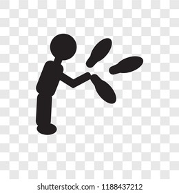 Juggler man vector icon isolated on transparent background, Juggler man transparency logo concept