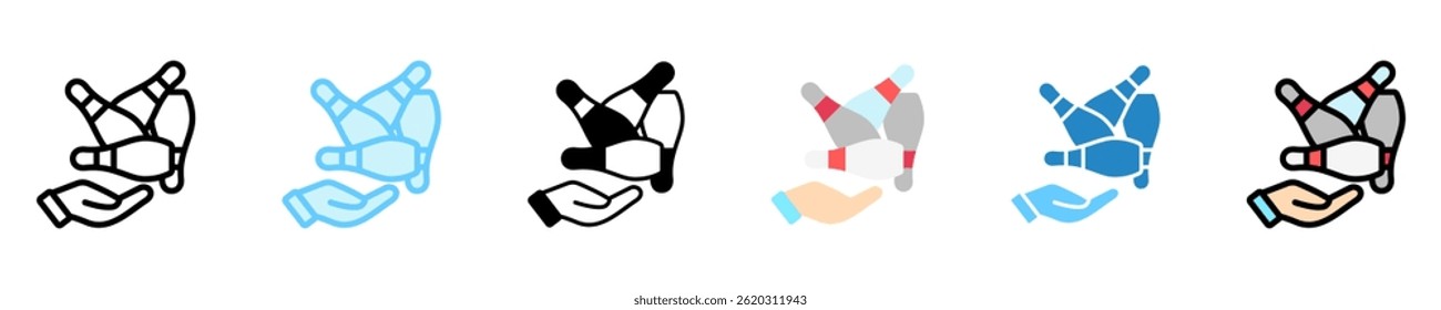Juggler multi style, mini illustration icon. use for modern concept, print, UI, UX kit, web and app development. Vector EPS 10, related to entertainment, festival, funfair and hobbies