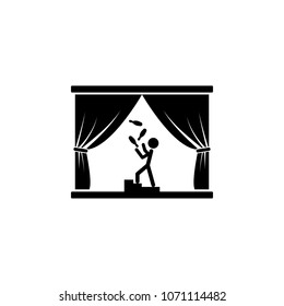 juggler on stage icon. Element of theater and art illustration. Premium quality graphic design icon. Signs and symbols collection icon for websites, web design, mobile app on white background