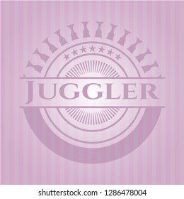 Juggler pink emblem. Retro