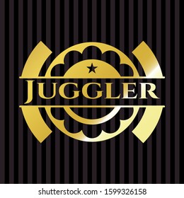 Juggler shiny badge. Vector Illustration. Detailed.