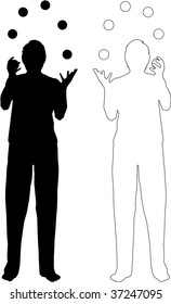 juggler-silhouette-outline